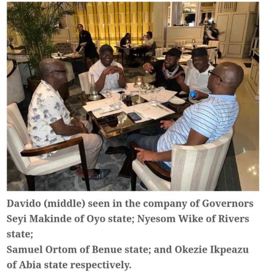 Davido With Nigeria Governors